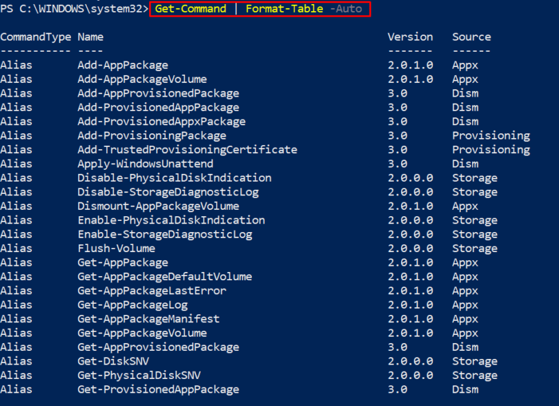 powershell-format-table