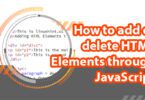 How to add or delete HTML Elements through JavaScript