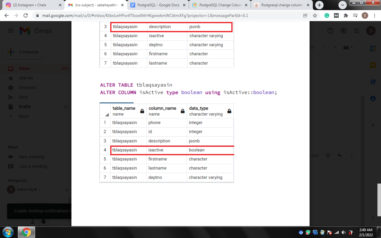 Alter column postgres. Как выглядят данные внутри jsonb.