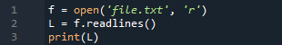 Python Readlines()