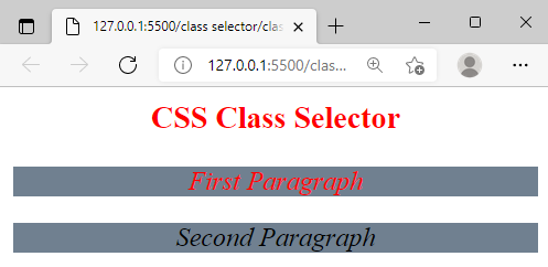 Class Selector In CSS