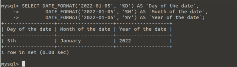 MySQL DATE_FORMAT()