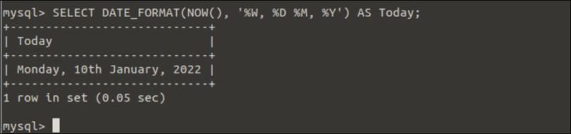 MySQL DATE_FORMAT()