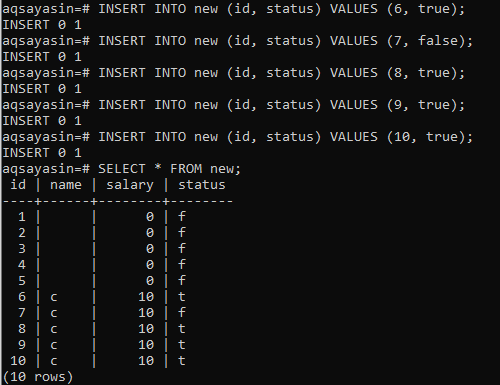 Postgres Default Value