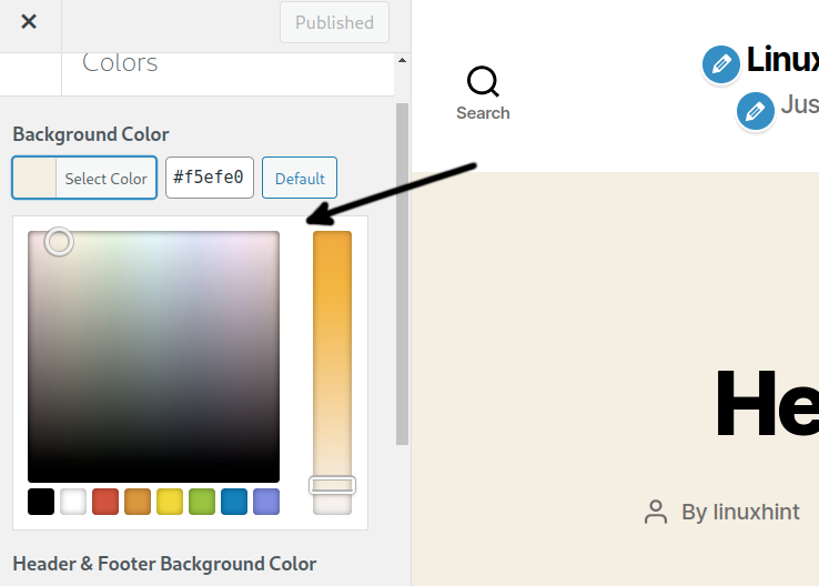 Change background color in WordPress