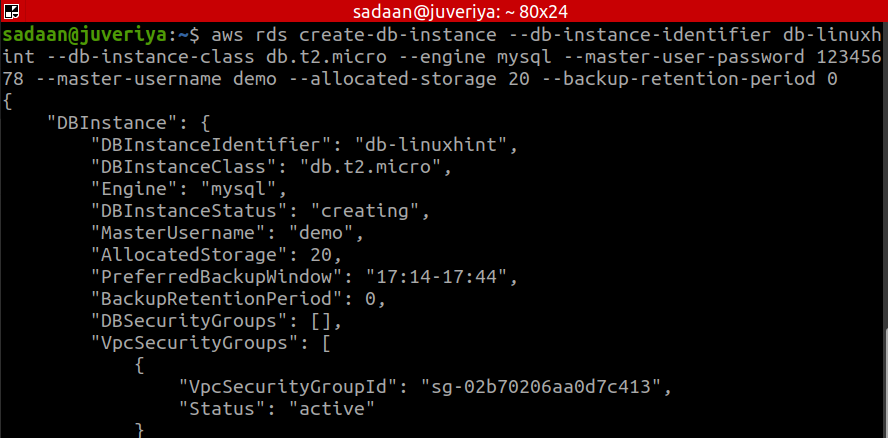 creating-rds-database-using-aws-cli
