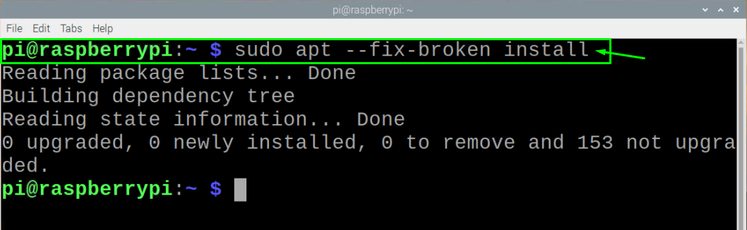 Fix broken packages. Raspberry os.