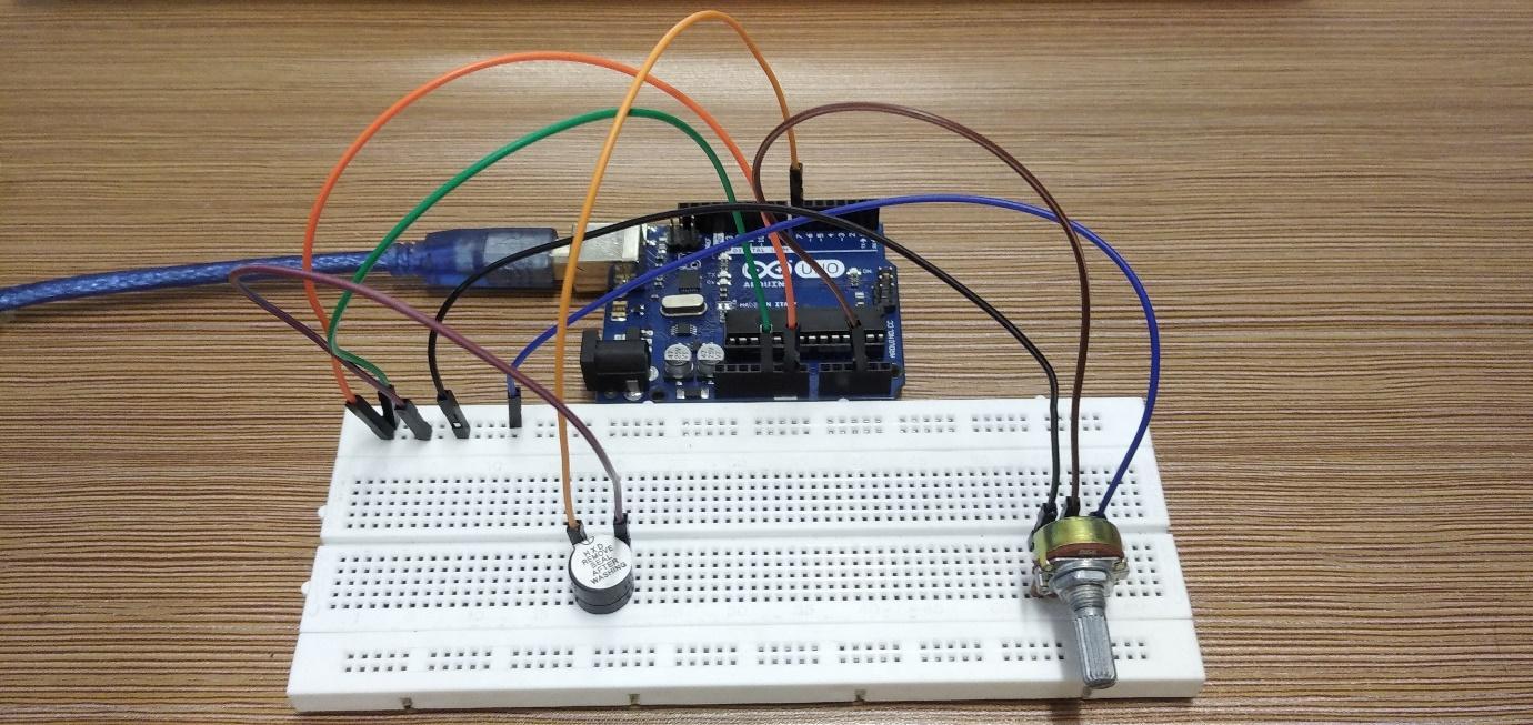 How To Change The Buzzer Frequency With Potentiometer Arduino Uno