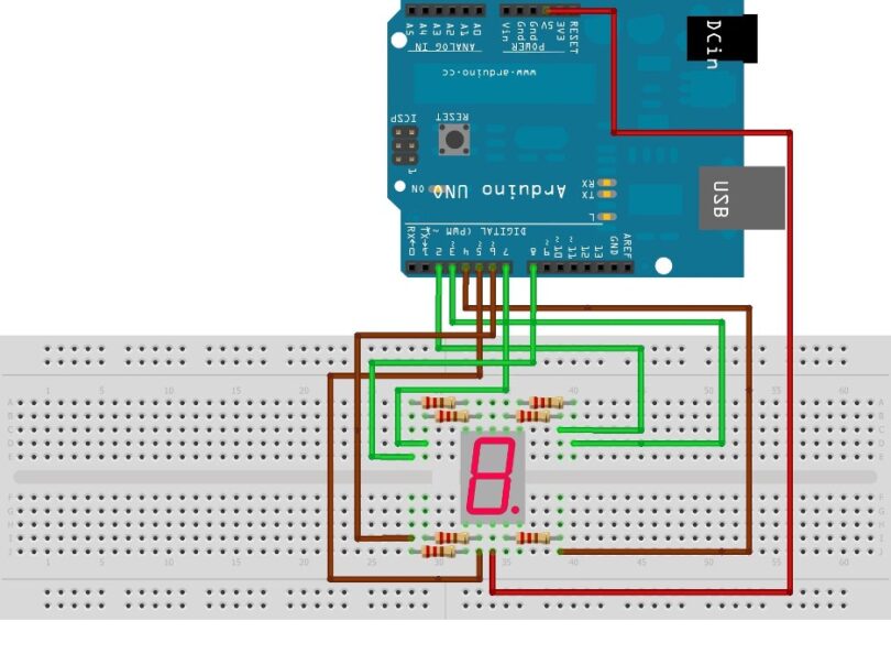 How To Interface 7 Segment Display With Arduino Uno