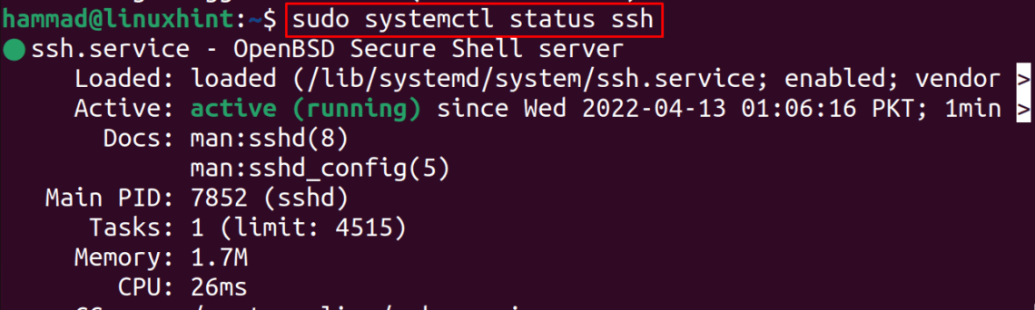 Служба ssh. Служба ssh