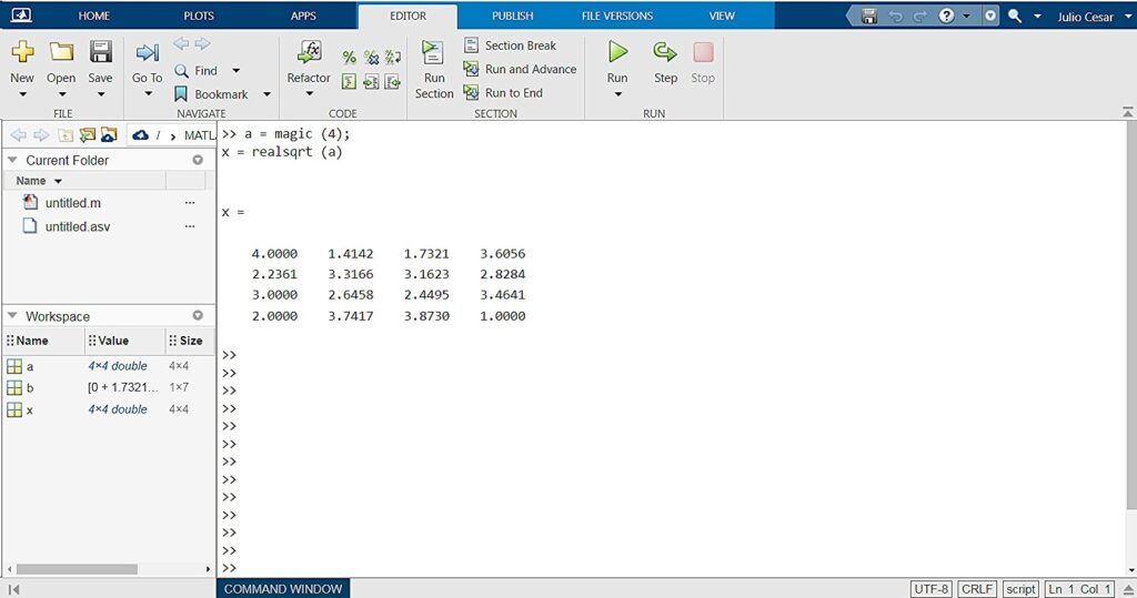 square-root-in-matlab