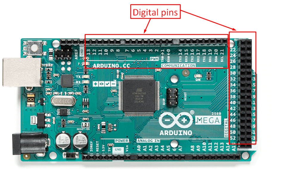 arduino mega 2560 scl sda pins code