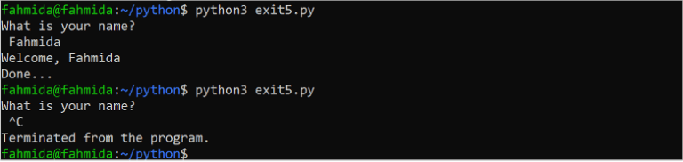 How to Exit from the Python Program
