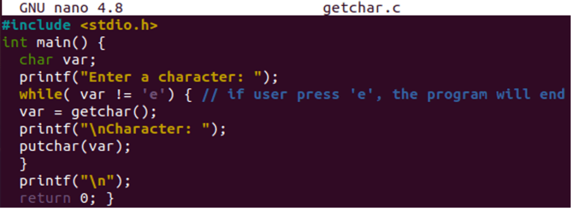 getchar-function-in-c