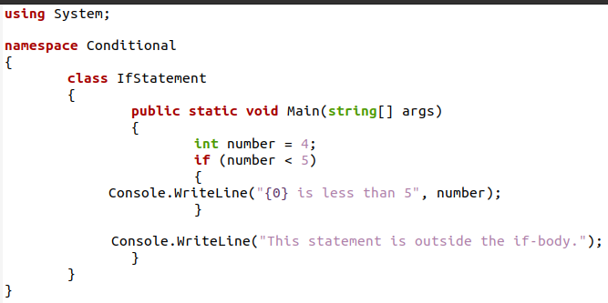 how to use if in c#