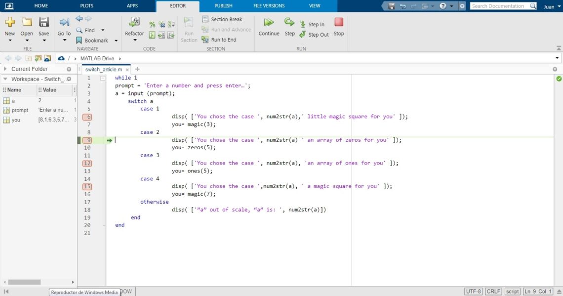 Switch In Matlab