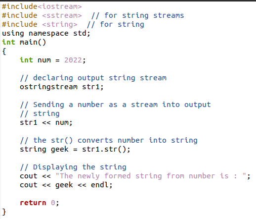 C++ Convert Int to String