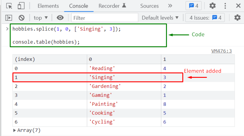 javascript create array nested