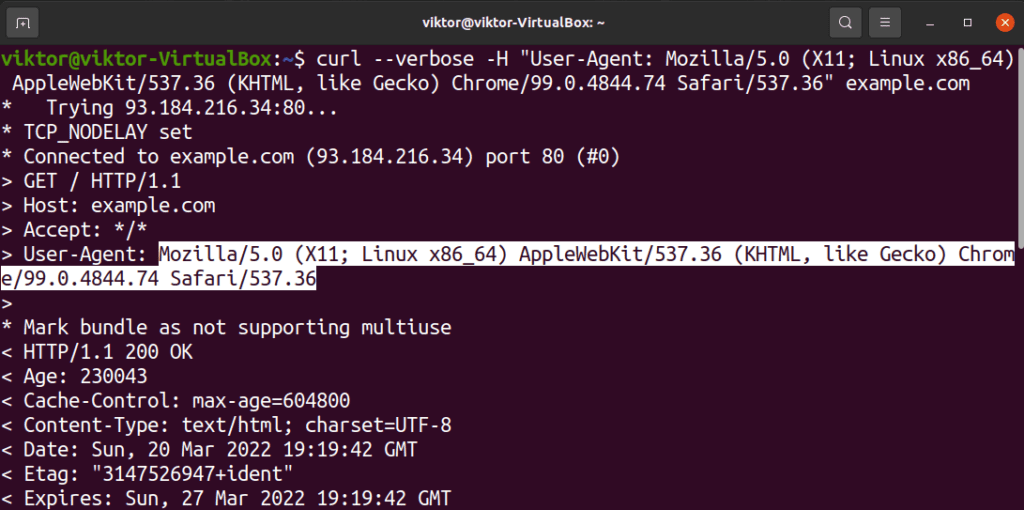 Curl User Agent Header Example Curl User Agent Header Example