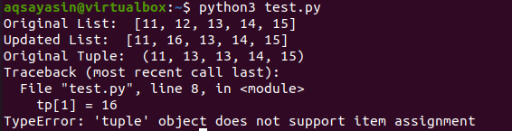 Tuple Vs List Python