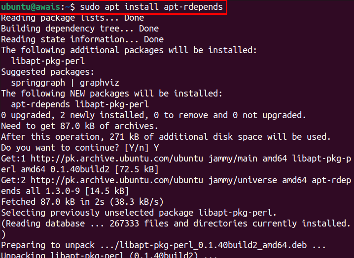 如何在Ubuntu中检查包的依赖关系22.04
