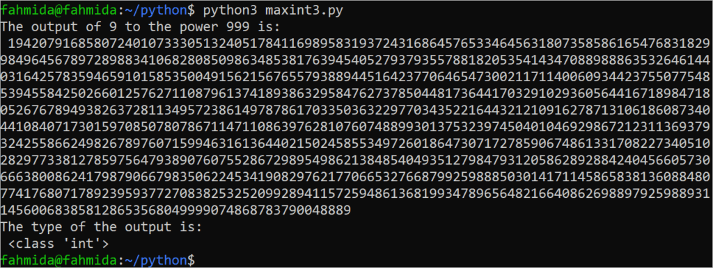 Python Max integer