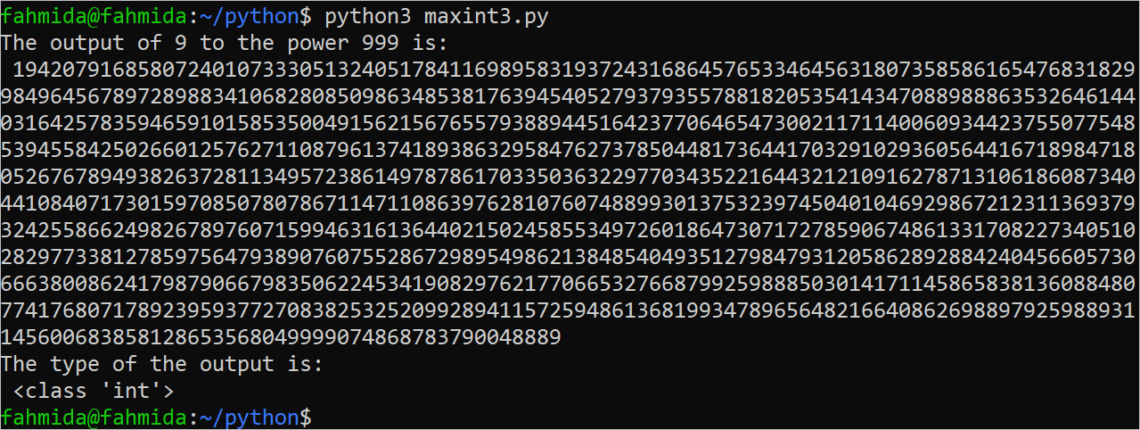 Python Max integer