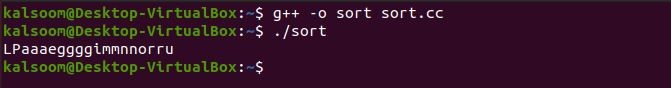 sort-characters-of-a-string-in-c