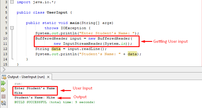 get user input and store in array java