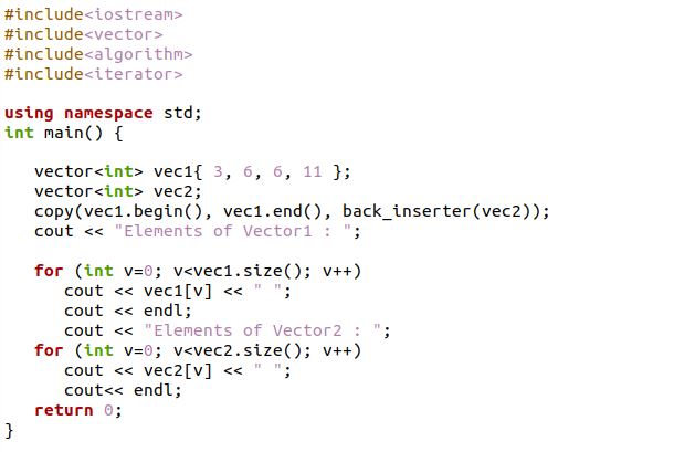 c vector copy assignment