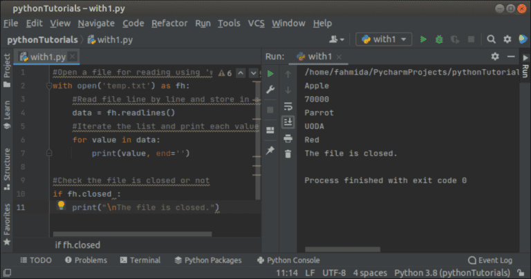 Open a File in Python Using the ‘with’ Statement