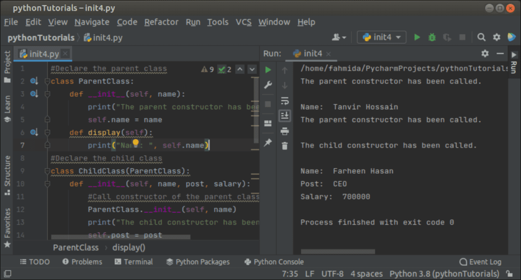 Use of the __init__() Function in Python