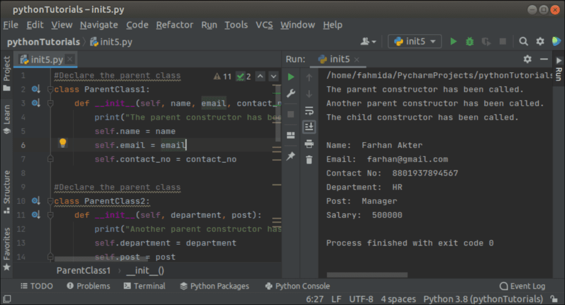 Use of the __init__() Function in Python