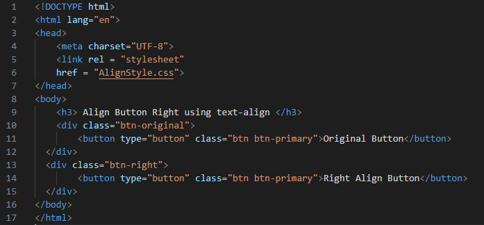 CSS Align Button Right