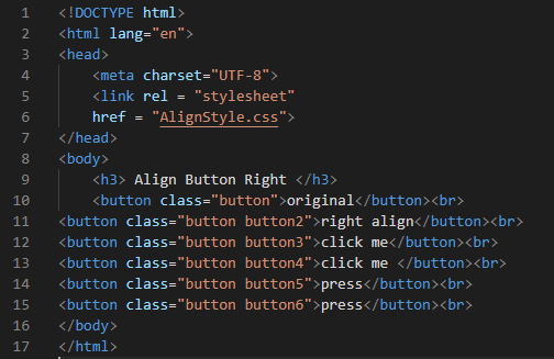 CSS Align Button Right