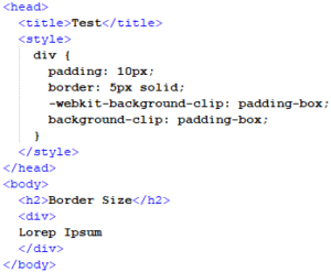 CSS Border Size