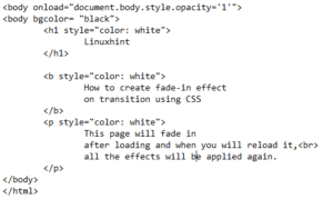 css fade in transition