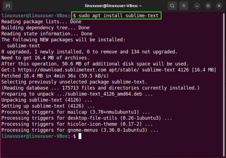 ubuntu install sublime text 4