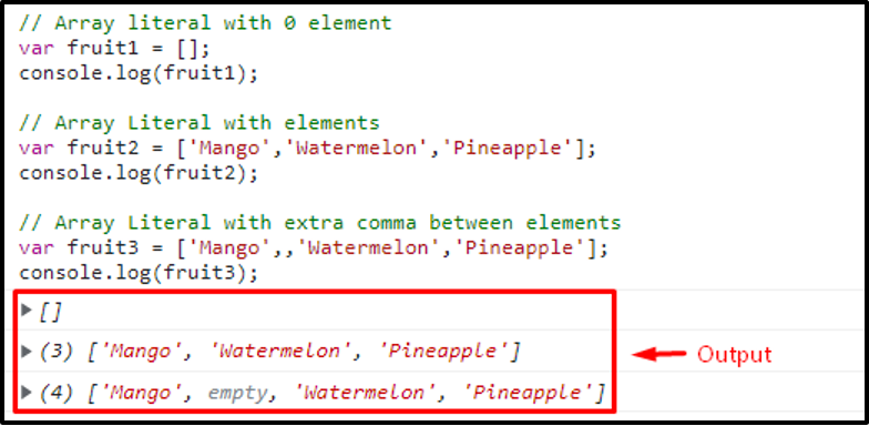 Types Of JavaScript Literals