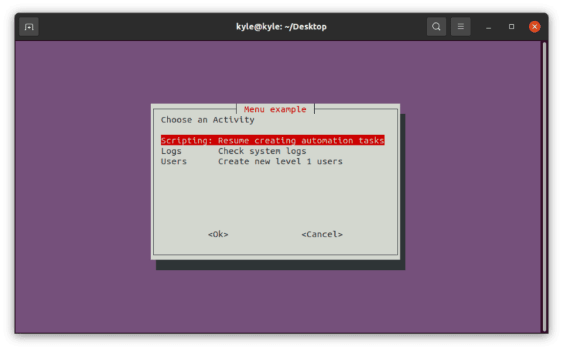 whiptail Interactive Shell Scripts – Linux Hint