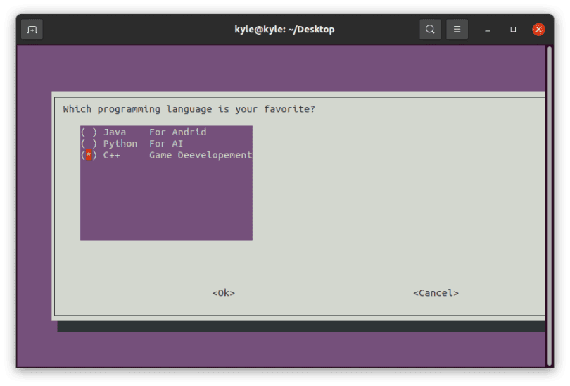 whiptail Interactive Shell Scripts – Linux Hint