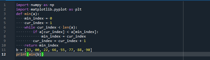 Python Find Index Of Minimum In List