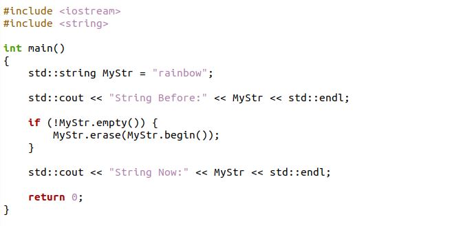 String remove char. How to Erase String c++.