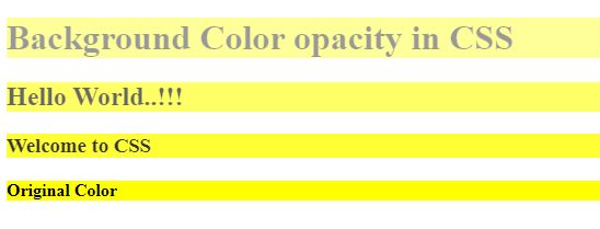 CSS Background Color Opacity