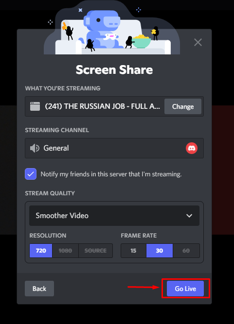 How to stream movies on Discord