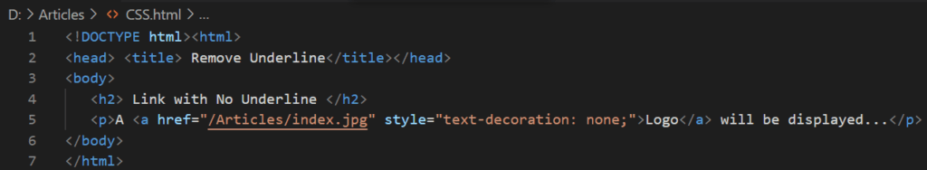 How To Remove Underline In Css