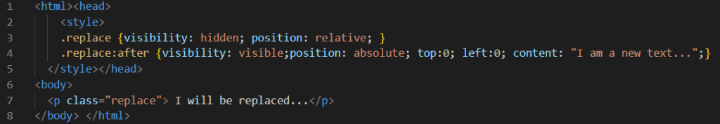 css-replace-text