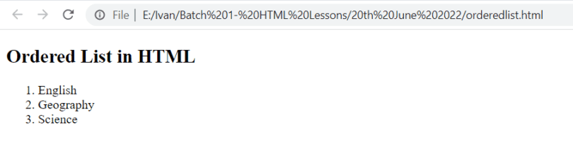 Ordered Lists In HTML – Linux Consultant