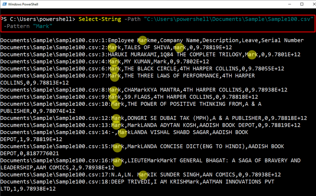 PowerShell SelectString cmdlet