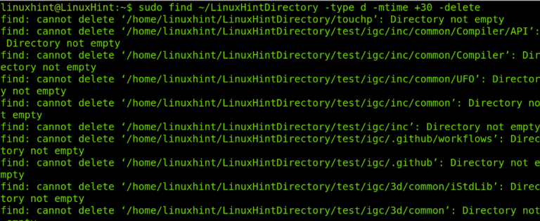 How to delete files older than 30 days in linux